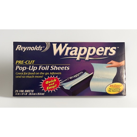 Reynolds Other - 25 Pack Reynolds Wrappers Pre Cut Pop Up Aluminum Foil Sheets Easy Use! 2010 NOS